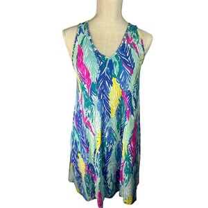 Lilly Pulitzer Dress Bright Feather Print Casual Summer Sundress
